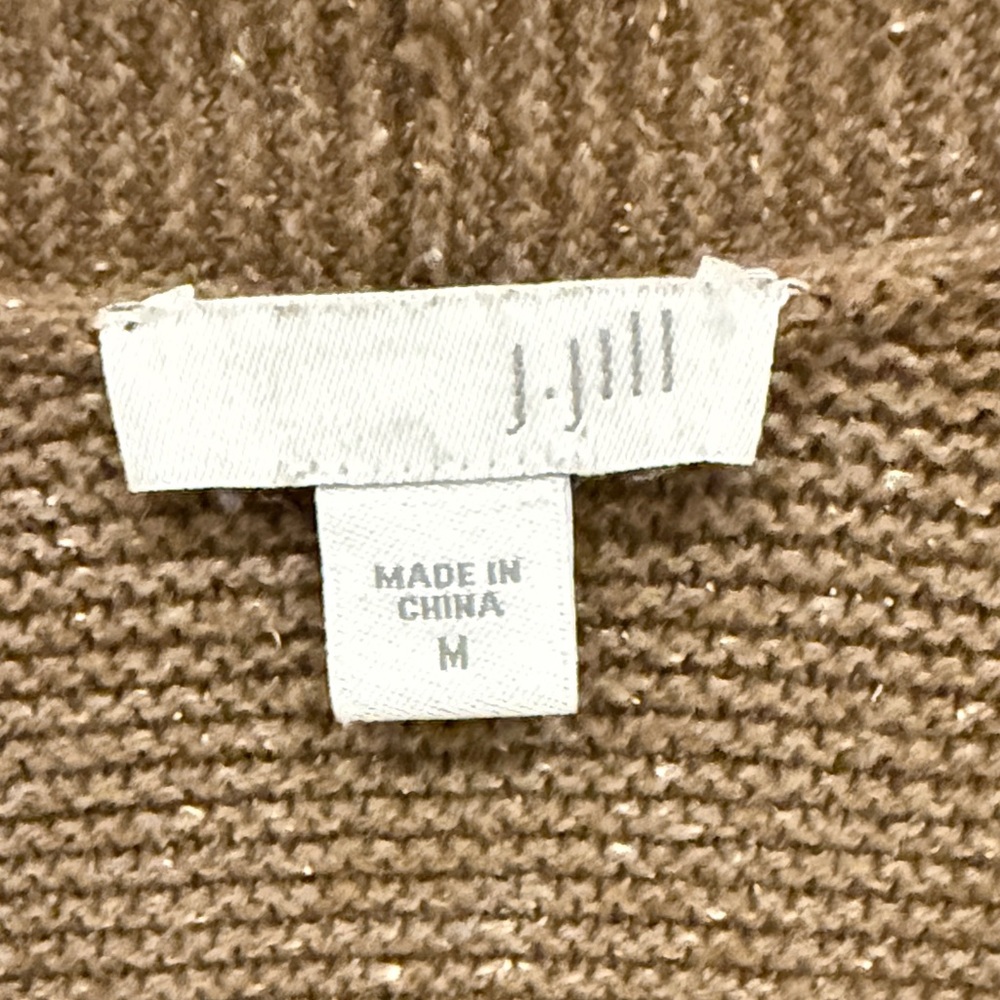 J.Jill Stylish olive/brown Open Knit Sweater size Med - Picture 5 of 7